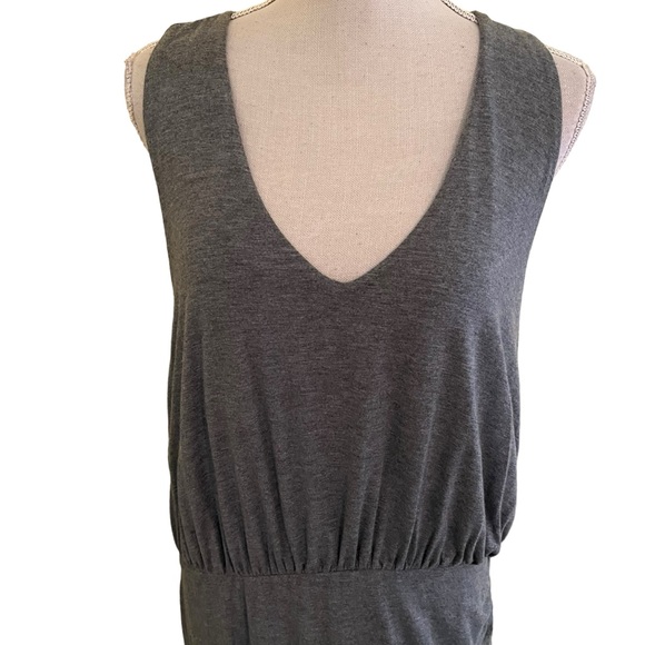 Banana Republic Grey Knit Tank Dress with Ruched Tulip Skirt XL - Picture 3 of 11